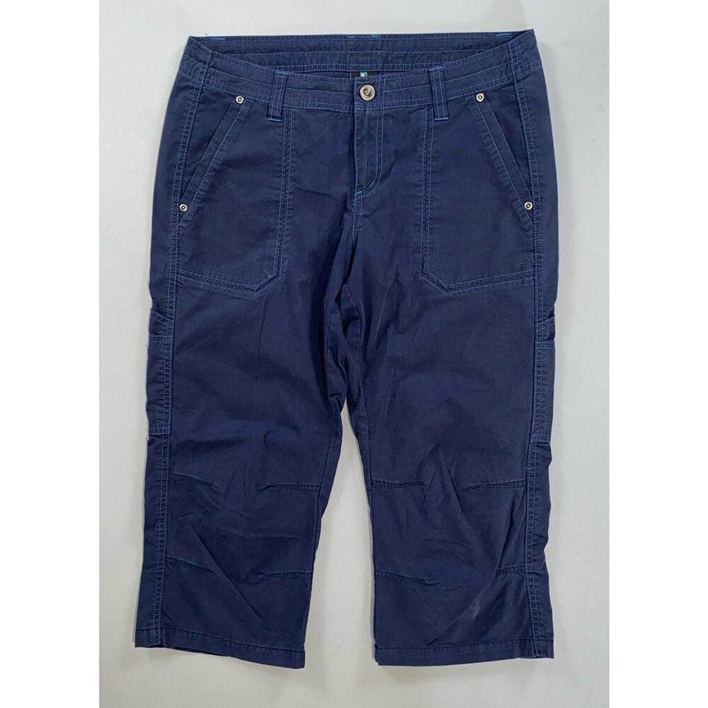 Kuhl 6288 Women's Free Range Capri Hiking, Climbing Pants. Washed Navy, Size 8.